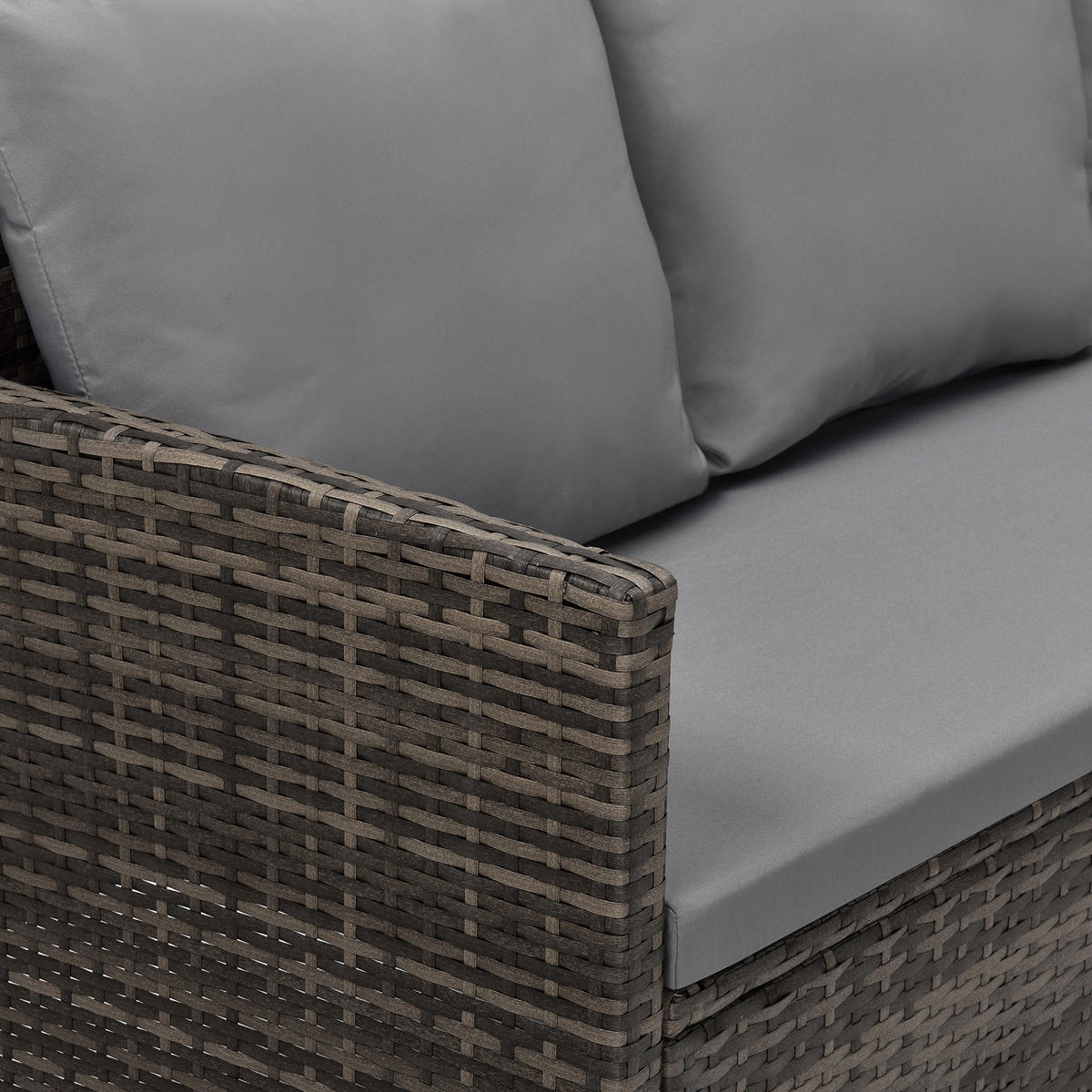 RATTAN-LOUNGE Madison - Braun/Grau, Kunststoff - SVITA