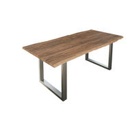 ESSTISCH LAUREN - Beige/Silberfarben, Holz/Metall (100/220/77cm) - SAM