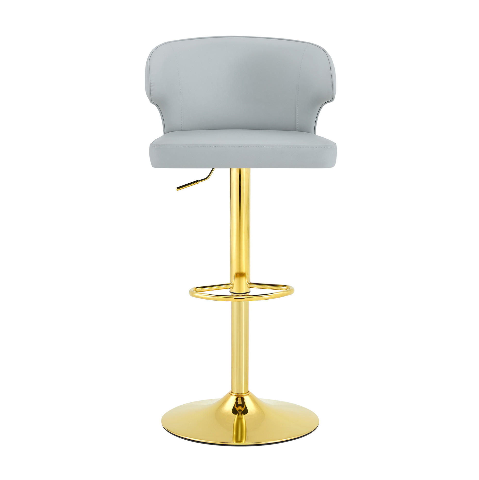 BARHOCKER mit Lehne, höhenverstellbar, 360° drehbar, Hellgrau - Hellgrau, Kunststoff (45/110/49.7cm) - MIVRAY