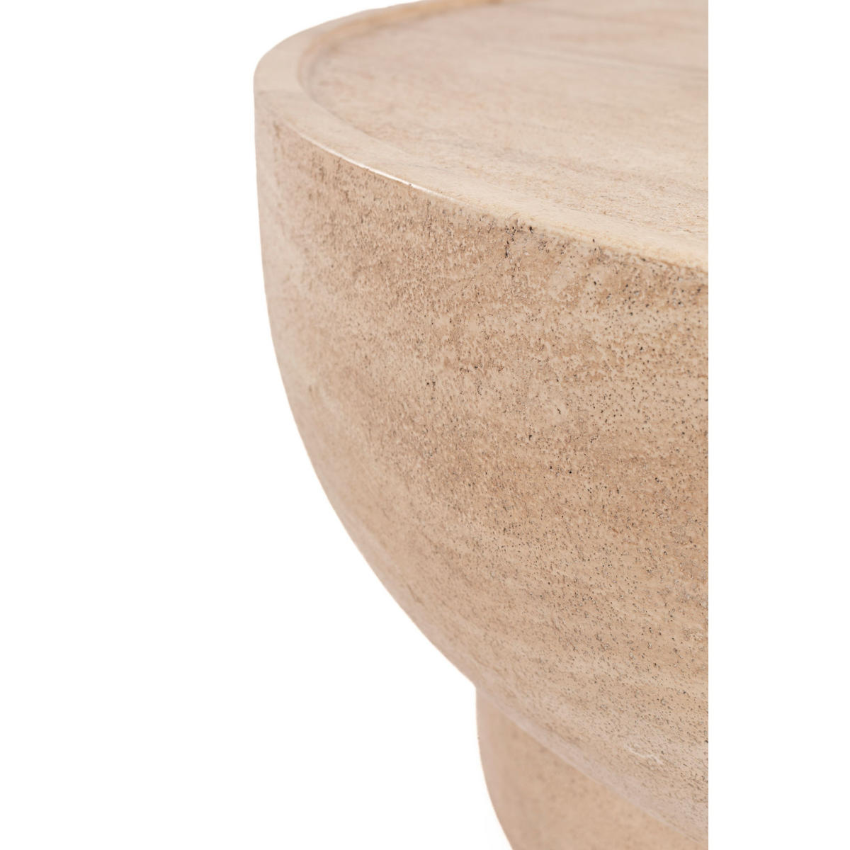 COUCHTISCH Noble Rund Beige - Beige, Stein (80/80/35cm) - Zuiver