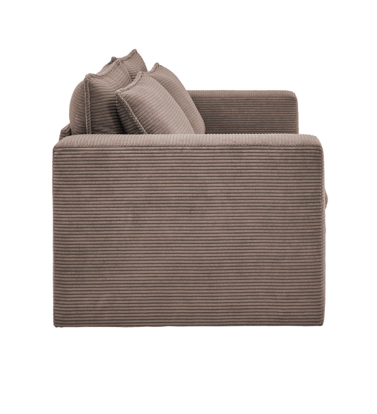 SOFA braun Cord, Couch 2-Sitzer 180 cm - Beige/Braun, Holz/Textil (180/83/91cm) - Furn.Design