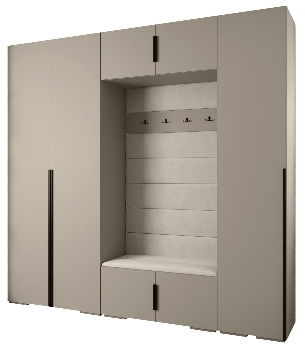 GARDEROBEN-SET 236,7/250/47 - Kaschmir/Beige, Holz/Kunststoff (250/236.7/47cm) - Abiks Möbel