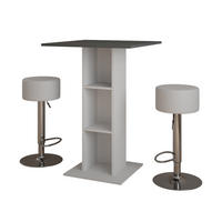 STOJACÍ BAROVÝ STŮL SE ŽIDLEMI Repose Bílá/antracitová - bílá/antracitová, kompozitní dřevo (75/75/106cm) - Vicco