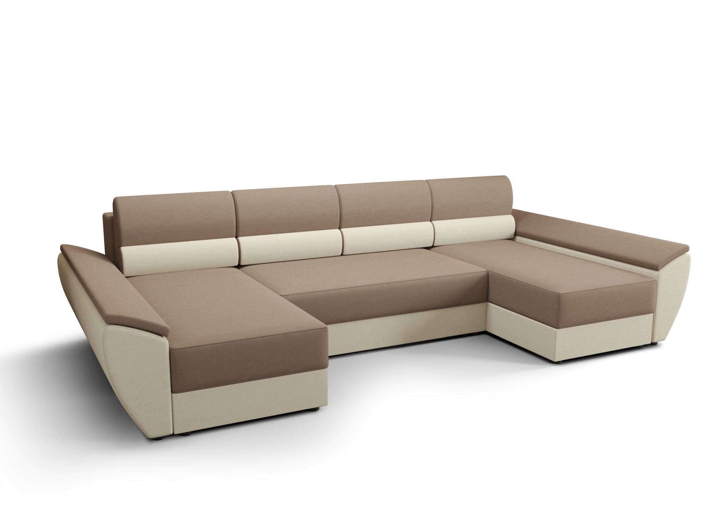 WOHNLANDSCHAFT REBIU4 RAINBOW 05+16 mit Schlaffunktion - Beige, Textil (326/86/140cm) - Bedante