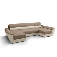 WOHNLANDSCHAFT REBIU4 RAINBOW 05+16 mit Schlaffunktion - Beige, Textil (326/86/140cm) - Bedante