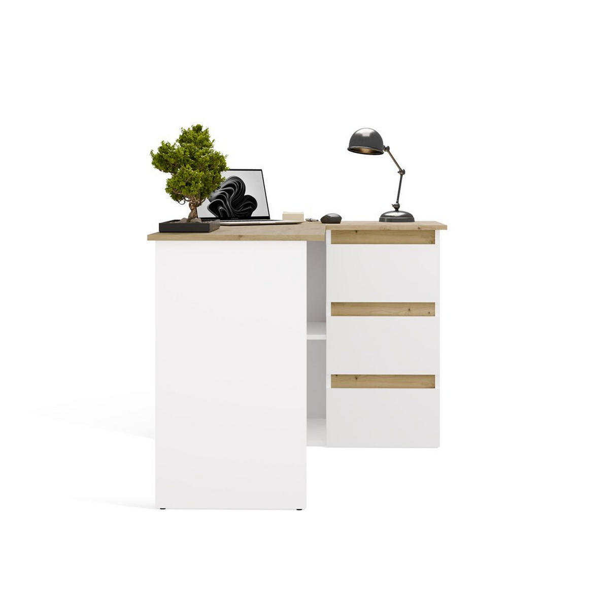 SCHREIBTISCH Weiß, Artisan Eiche 120/75/49 - Weiß/Eiche Artisan, Holzwerkstoff (49/120/75cm) - RAUMHIRSCH FURNITURE