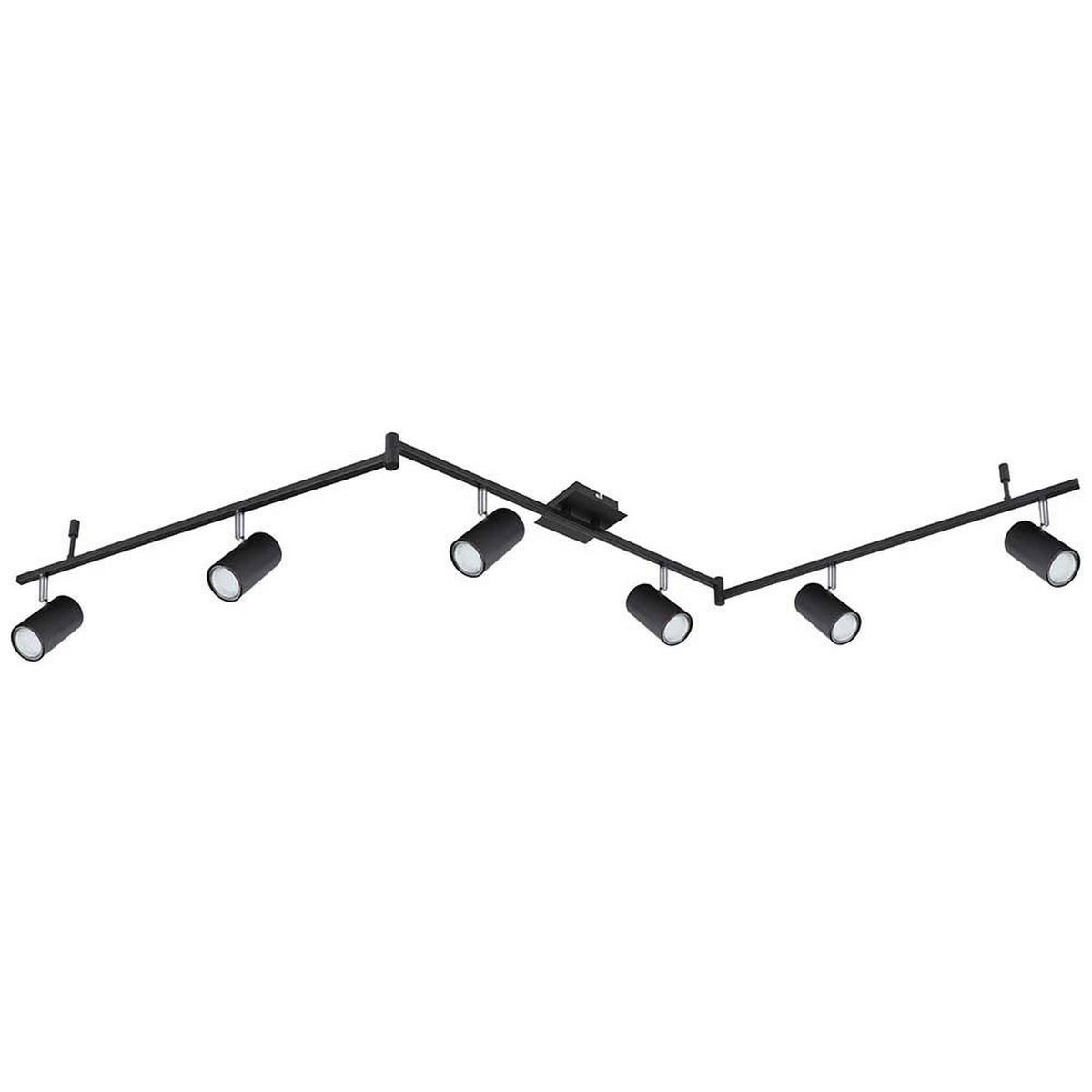 DECKENLEUCHTE Robby Metall Schwarz matt - Schwarz, Metall (180/10/18.5cm) - Globo Lighting