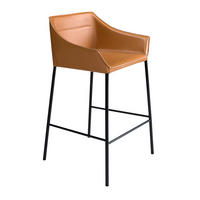 BARHOCKER Braun Schwarz 59/55/92 cm - Schwarz/Braun, Leder (59/92/55cm) - ANGEL CERDA