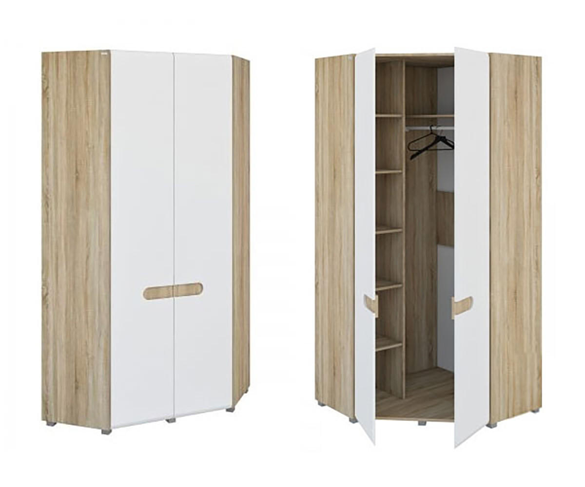 JUGENDZIMMER SET 7-TEILIG Leonardo Sonoma Eiche / weiß 341 / 101 / 220cm - Eichefarben/Multicolor, Holzwerkstoff (341/220/101cm) - Feldmann-Wohnen