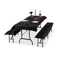 3TLG.BIERZELTGARNITUR - Schwarz, Textil (100/0.1/250cm) - Relaxdays
