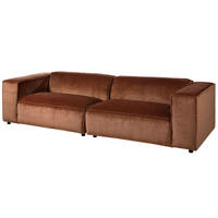 SOFA 3-Sitzer 286x103x69 Cord kupfer VALENCIA - Rot, Holzwerkstoff (286/69/103cm) - Massivmoebel24
