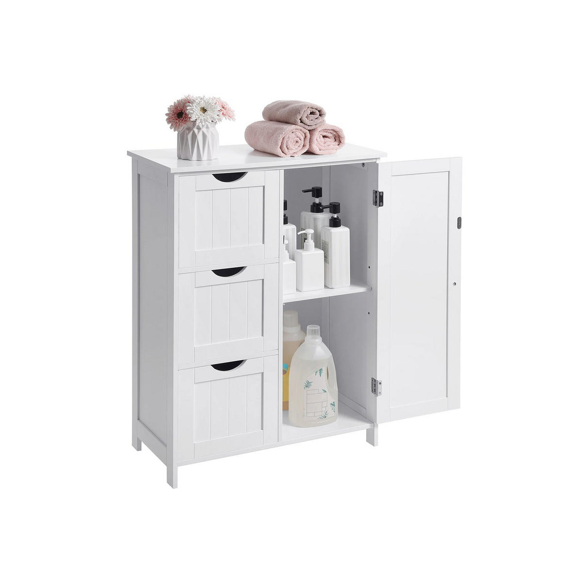 BADEZIMMERSCHRANK SIDEBOARD - Weiß, Holzwerkstoff (30/81/60cm) - Hansiro