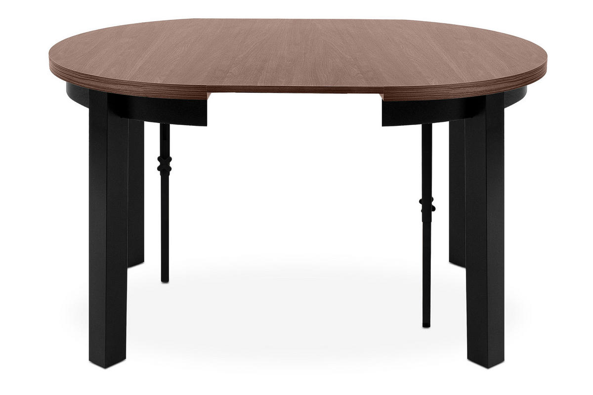 ESSTISCH BALTE Ausziehbar 100-140cm Rund, Walnuss mittel/schwarz - Walnussfarben/Schwarz, Holz (100/140/76cm) - KONSIMO®