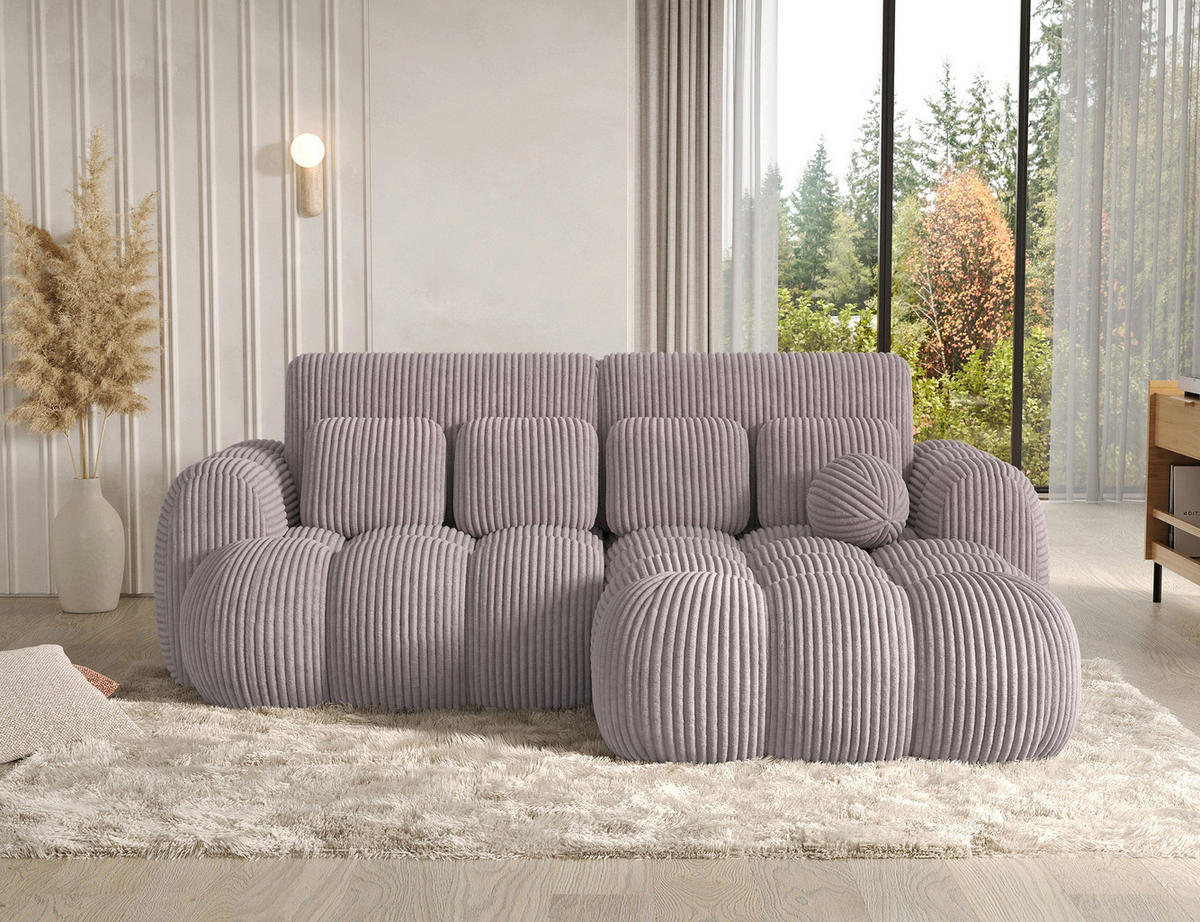 ECKSOFA COVELION L-Form – Schlaffunktion, Bettkasten, Wellenfederung, HR-Kaltschaum, inkl. Kissen, moderner Wohnkomfort - Hellgrau, Kunststoff (167/260cm) - Wohnideebilder
