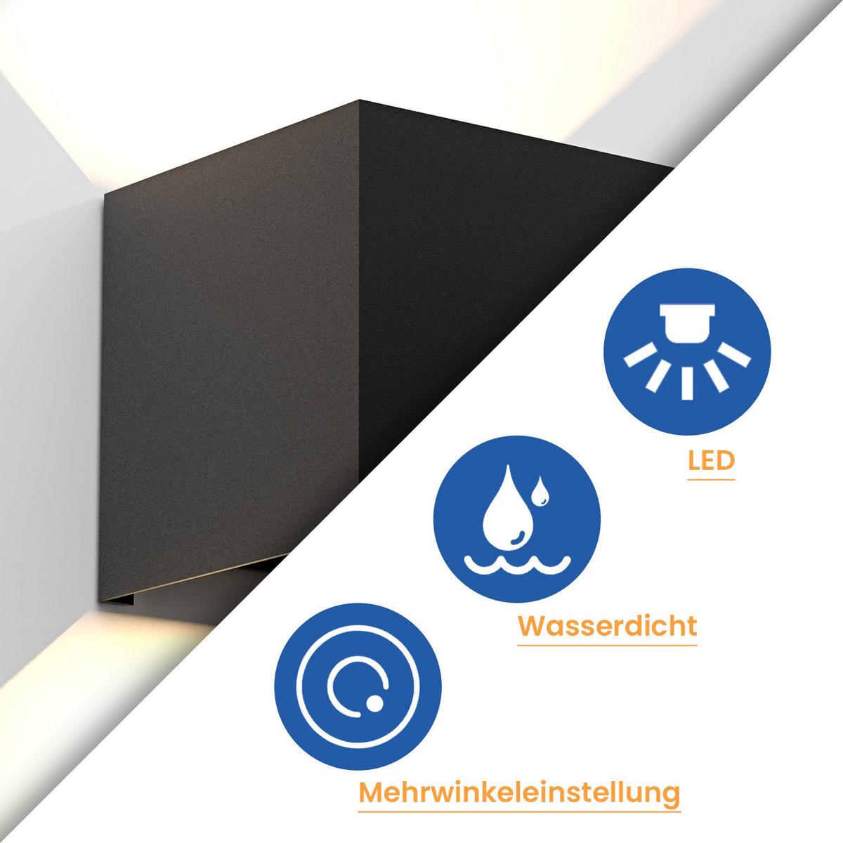 LED WANDLEUCHTE Herz - Schwarz, Metall (10/10/10cm) - Nettlife