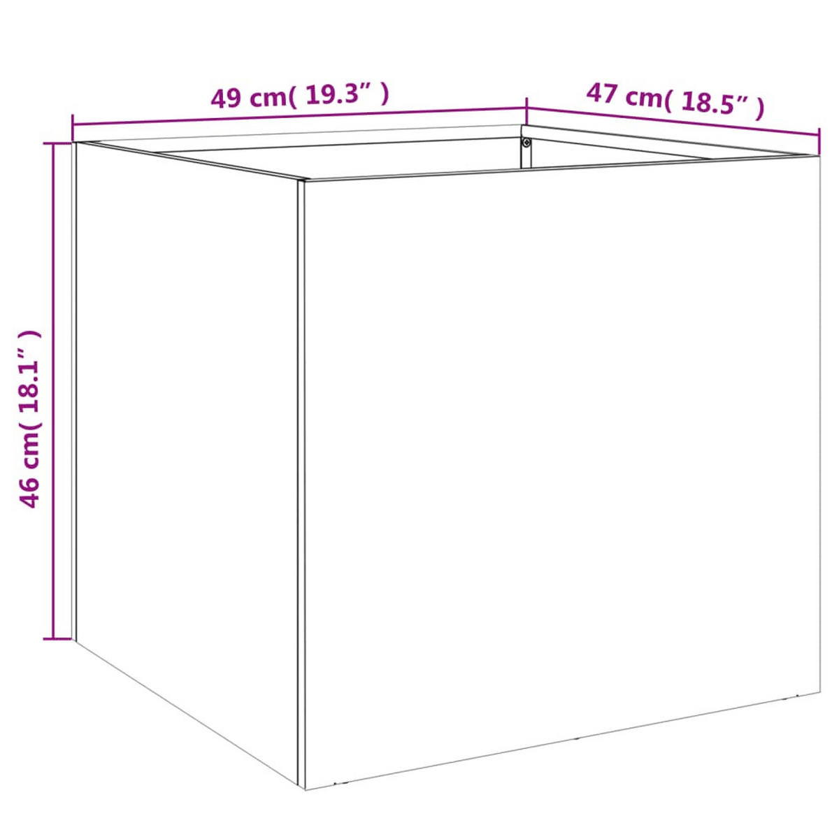 PFLANZKÜBEL 2er Set Schwarz 49/47/46 Cm Stahl - Schwarz, Metall (49/46/47cm) - vidaXL