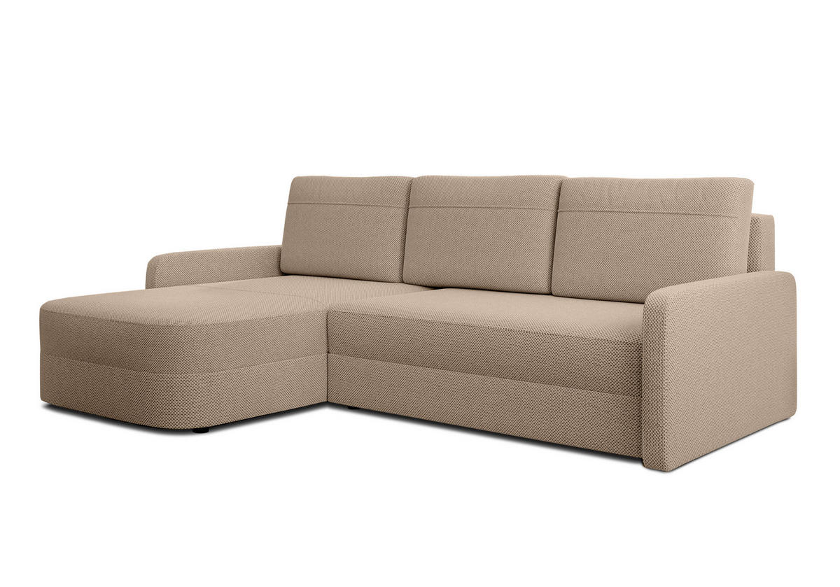 ECKSOFA L Form Nebbiolo Braun 250/170/88 cm – modernes Sofa fürs Wohnzimmer - Schwarz/Braun, Kunststoff/Textil (250/170cm) - AX Living