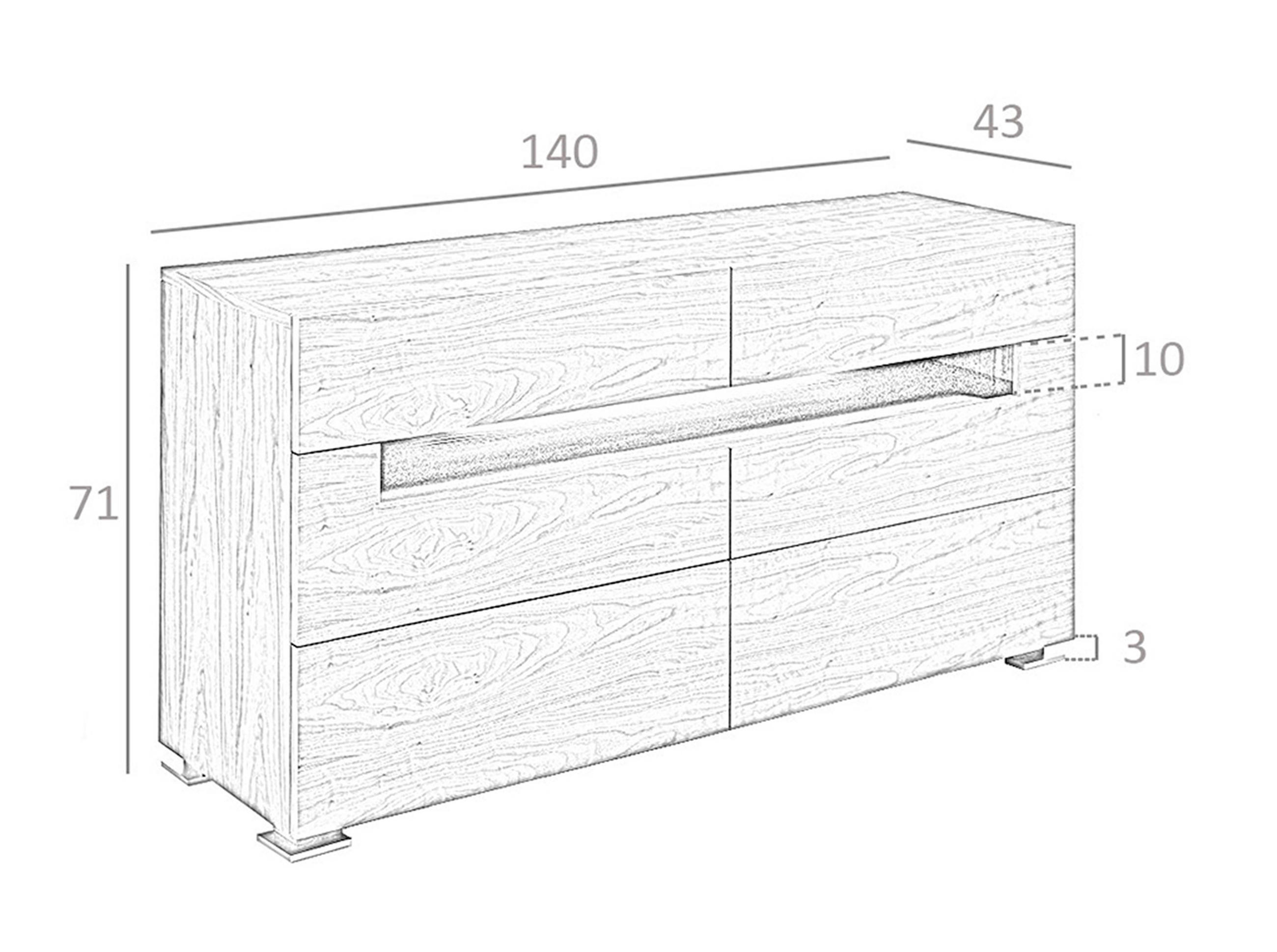 SIDEBOARD Sideboard Nussbaum und polierter Stahl mit Innenbeleuchtung 140/43/71 cm - Edelstahlfarben/Walnussfarben, Holz/Metall (140/71/43cm) - ANGEL CERDA