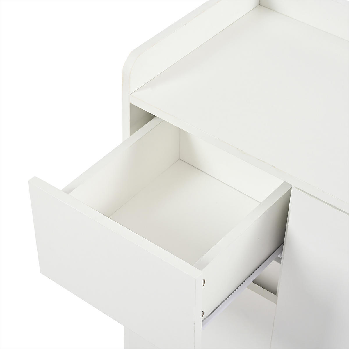 SCHUHSCHRANK aus Spanplatte 120x35x99cm in Weiß mit Schublade - Weiß, Holzwerkstoff (120/99/35cm) - Modfu