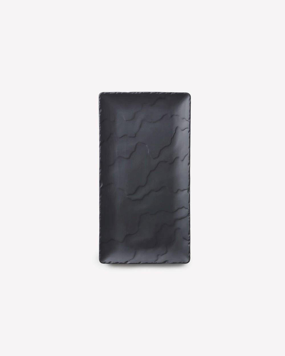 SERVIERPLATTE 30 cm x 16 cm RECHTECKIG Schieferoptik - Schieferfarben, Keramik (16/1.5/30cm) - Revol Porcelaine France