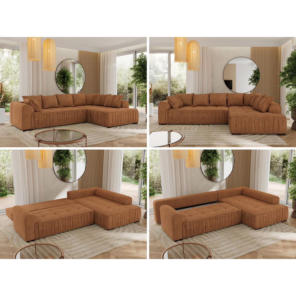 Thumbnail - MKS Ecksofa, Orange, Textil, 3-Sitzer, L-Form,L-Form, 325x200 cm, Oeko-Tex®, Wohnzimmer, Sofas & Couches, Wohnlandschaft...