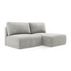 ECKSOFA mit Schlaffunktion rechts Chenille Stoff Grau - Hellgrau/Schwarz, Kunststoff/Textil (210/149cm) - Makamii