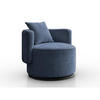 DREHSESSEL Dolce dunkelblau velour - Schwarz/Dunkelblau, Textil (90/83/90cm) - Beautysofa
