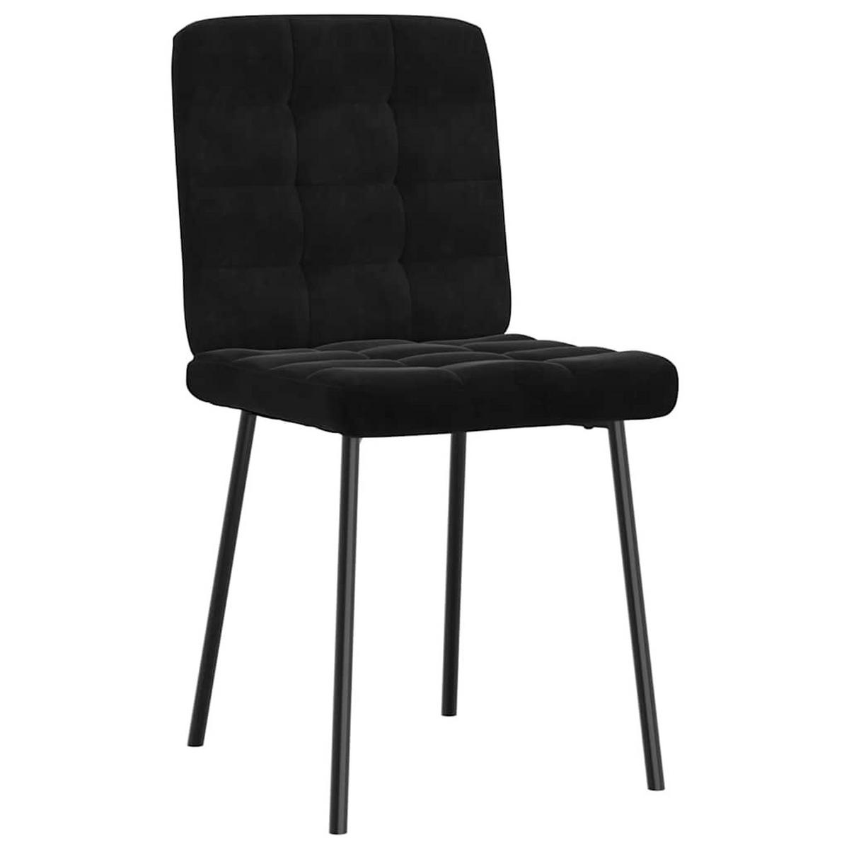 ESSZIMMERSTÜHLE 2 Stk. Schwarz Samt 45*54*83cm - Schwarz, Metall (45/83/54cm) - ZMH