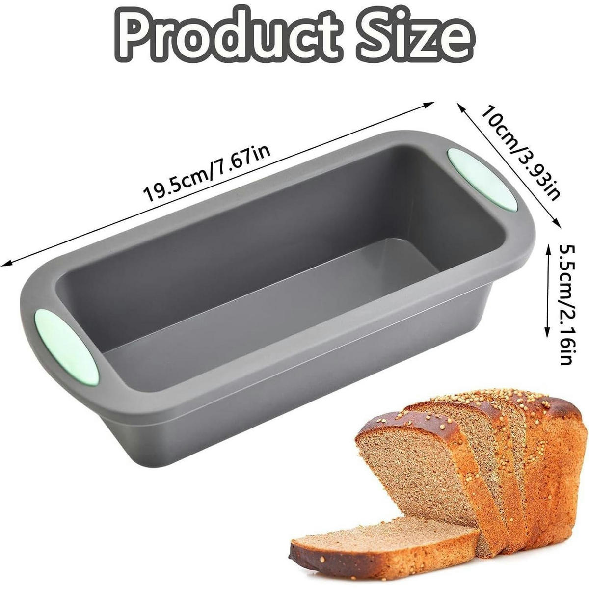 BROTBACKFORM 2-teiliges Set Silikon 20 cm Hellgrau - Hellgrau, Kunststoff (10/5.5/19.5cm)