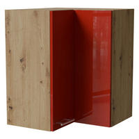 ECKHÄNGESCHRANK Brerra W12/60 Eiche Artisan / RAL 3002 karminrot Hochglanz 60 / 60 / 72cm - Rot/Eiche Artisan, Holz/Holzwerkstoff (60/72/60cm) - Feldmann-Wohnen