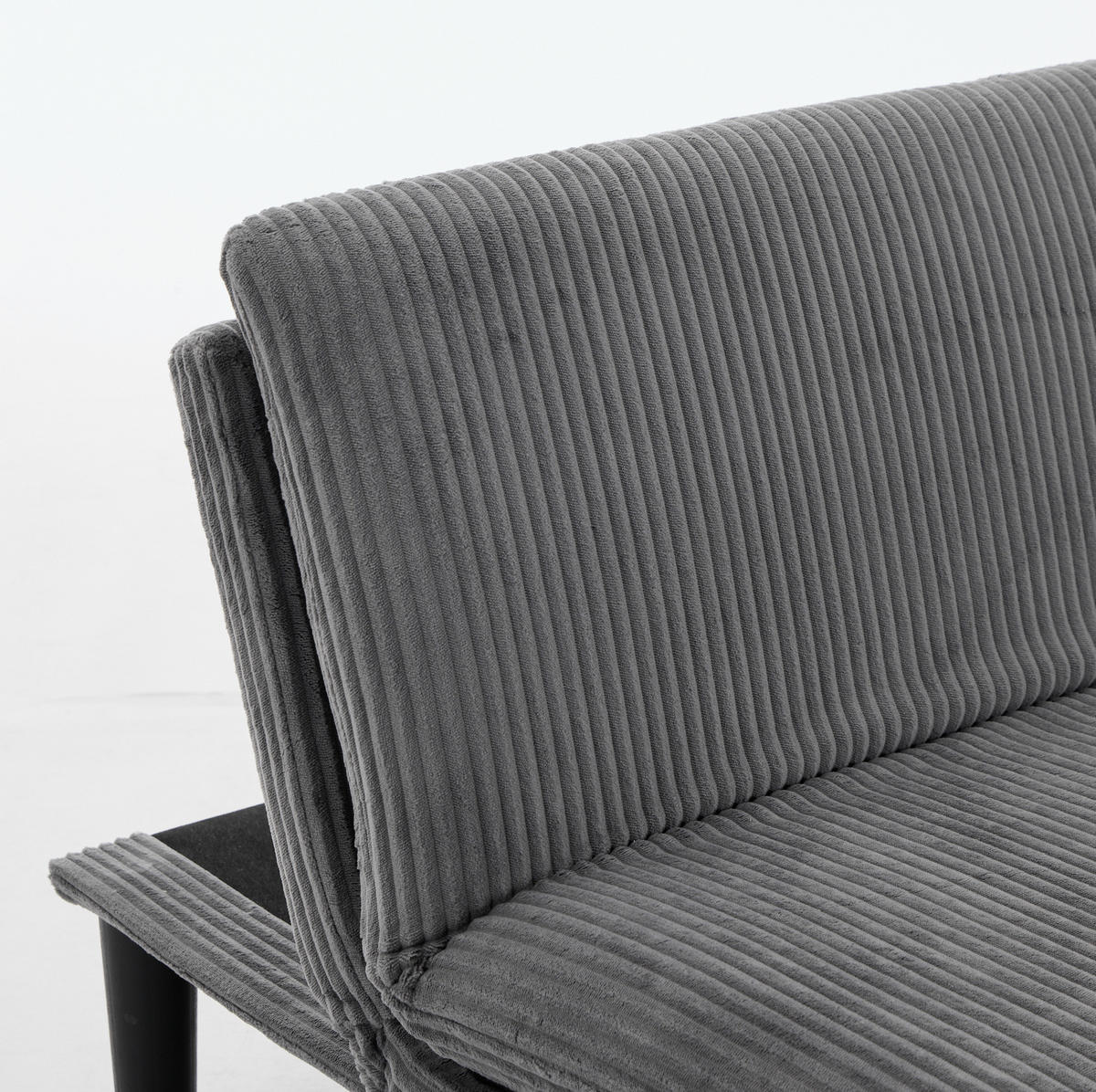2-SITZER-SOFA aus Samt in Grau mit 3-fach verstellbarer Rückenlehne - Grau, Textil (84/67/167cm) - Modfu