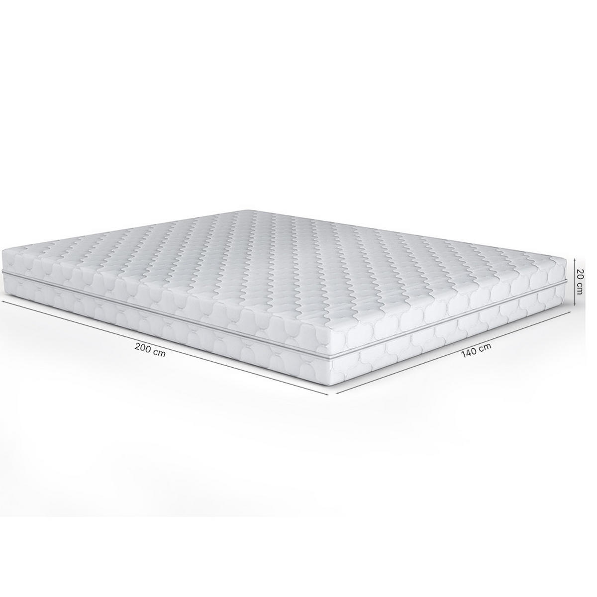 MATRATZE 7-Zonen H3 140x200 - Weiß, Naturmaterialien (140/200cm) - Home Collective