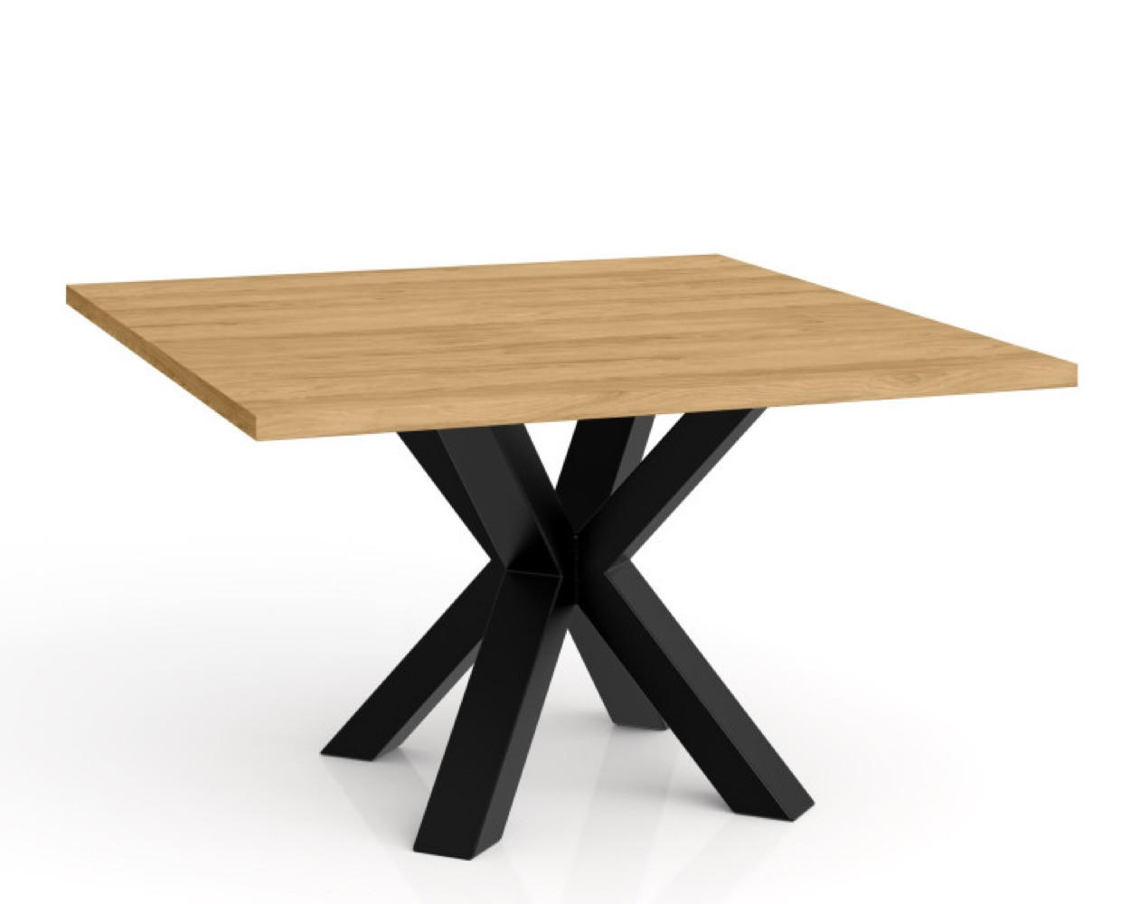 TISCH Eiche Hikora NEO Quadratisch Metallgestell 60x60 cm - Braun, Holzwerkstoff (60/90/45cm) - Sepro Meble