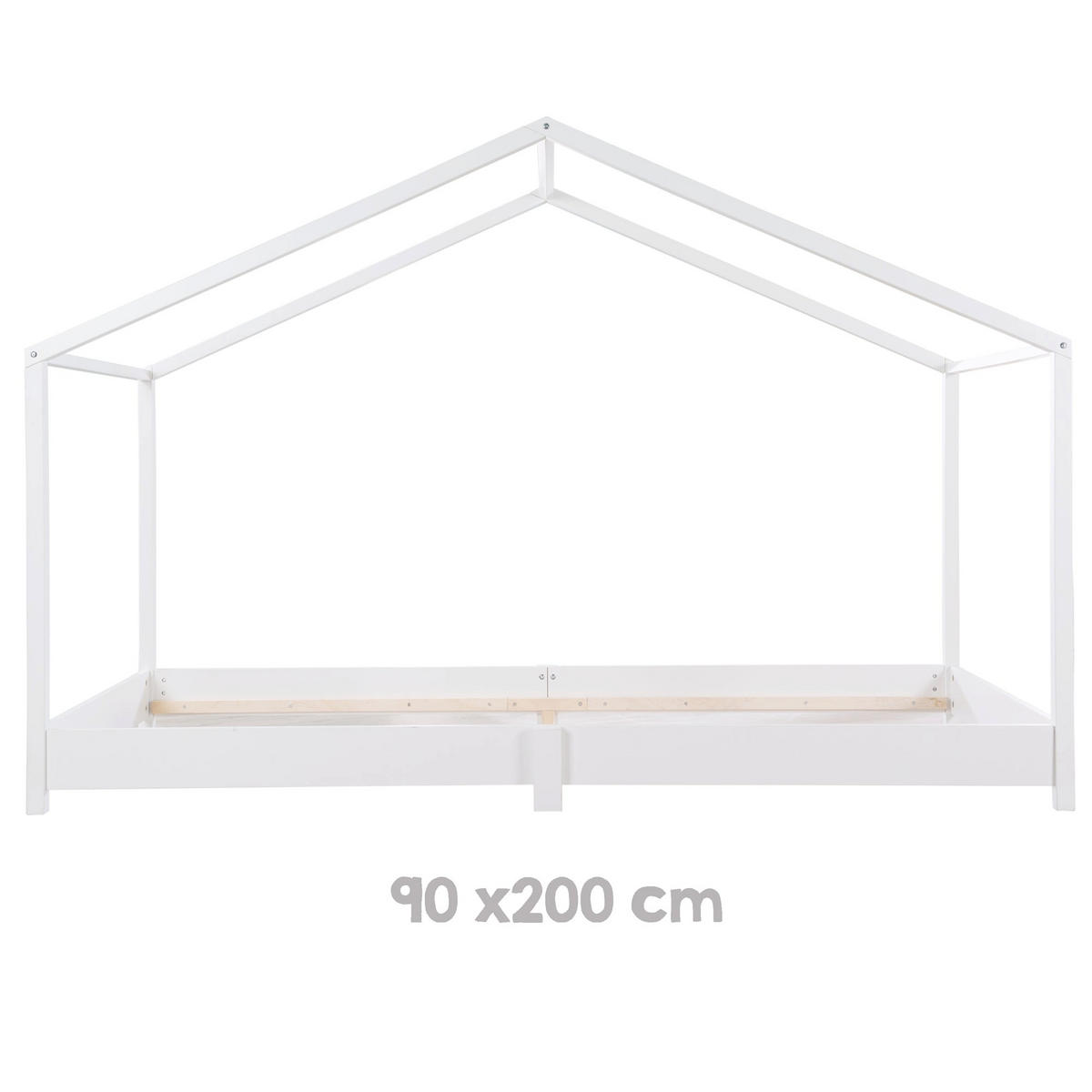 HAUSBETT 90 x 200 cm Bodenbett weiß - Weiß, Holzwerkstoff (90/200cm) - Roba