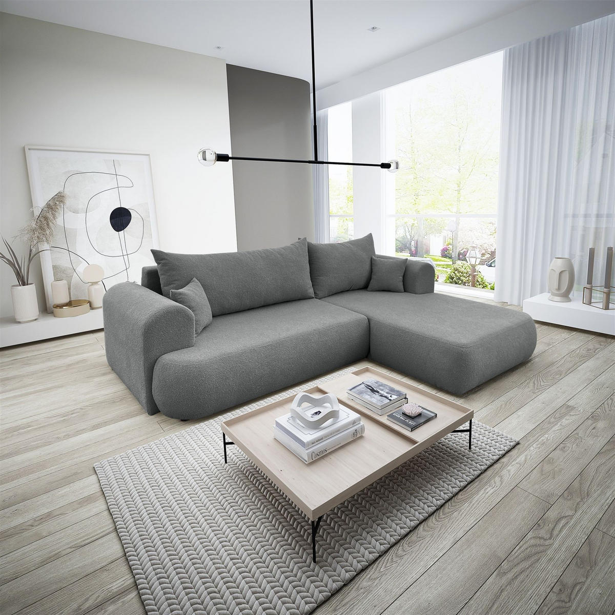 ECKSOFA Anike In Now Or Never - Dunkelgrau, Holzwerkstoff/Textil (260/173cm) - Fun Möbel