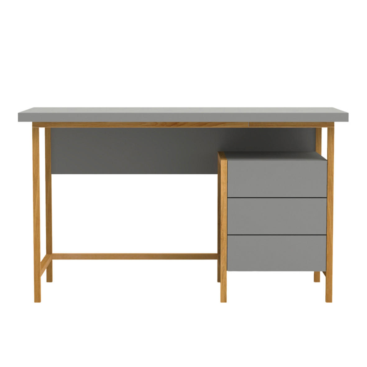 SCHREIBTISCH aus Massivholz BOSTON - Eichefarben, Holz (55/130/75cm) - Rawood Furniture