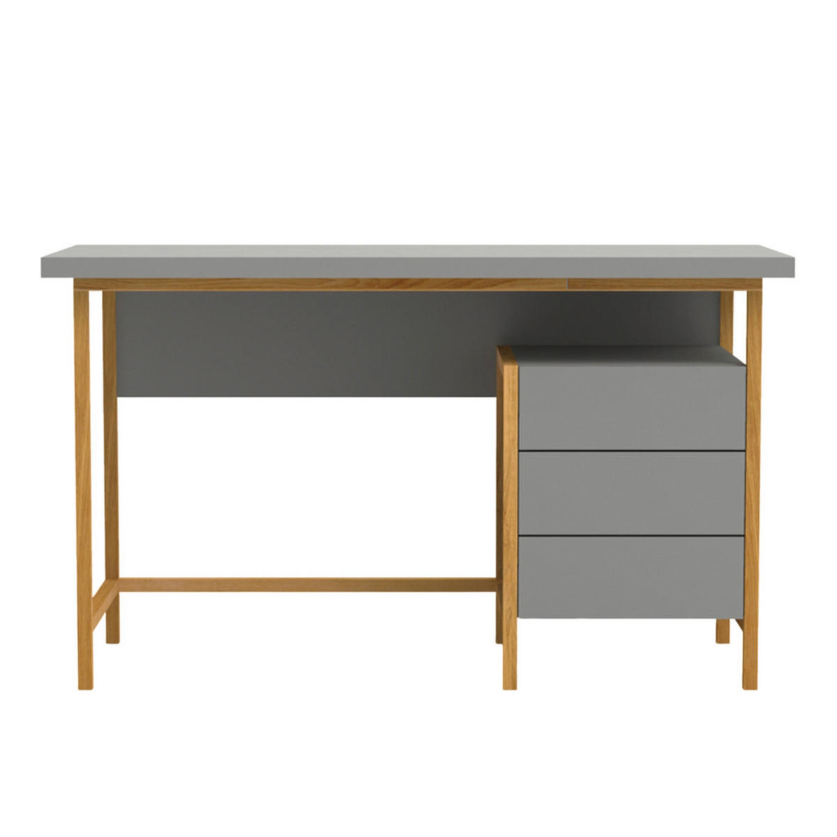 SCHREIBTISCH aus Massivholz BOSTON - Eichefarben, Holz (55/130/75cm) - Rawood Furniture