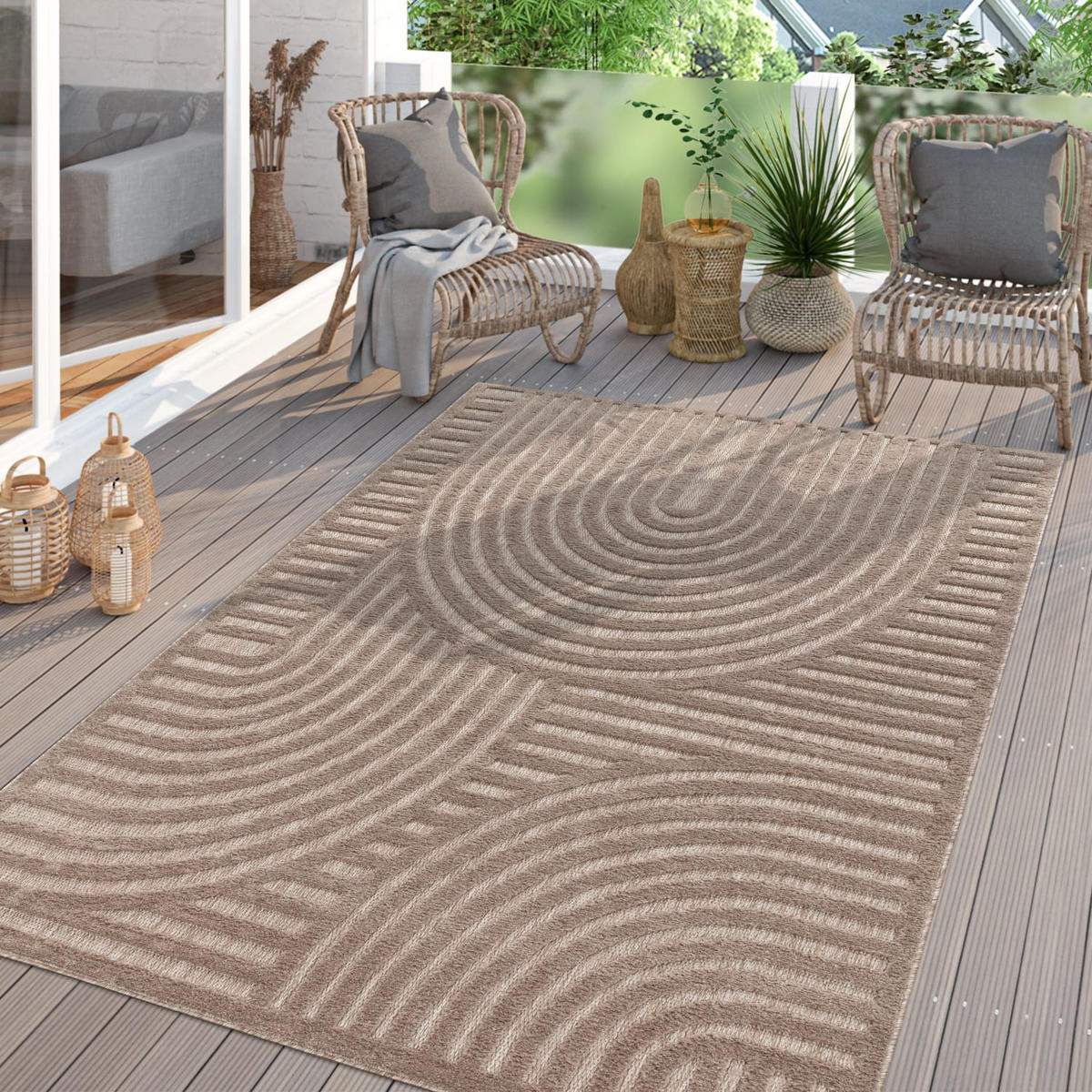 OUTDOORTEPPICH Ethno Beige 120 x 160 cm - Beige, Kunststoff (120/160cm) - TT Home