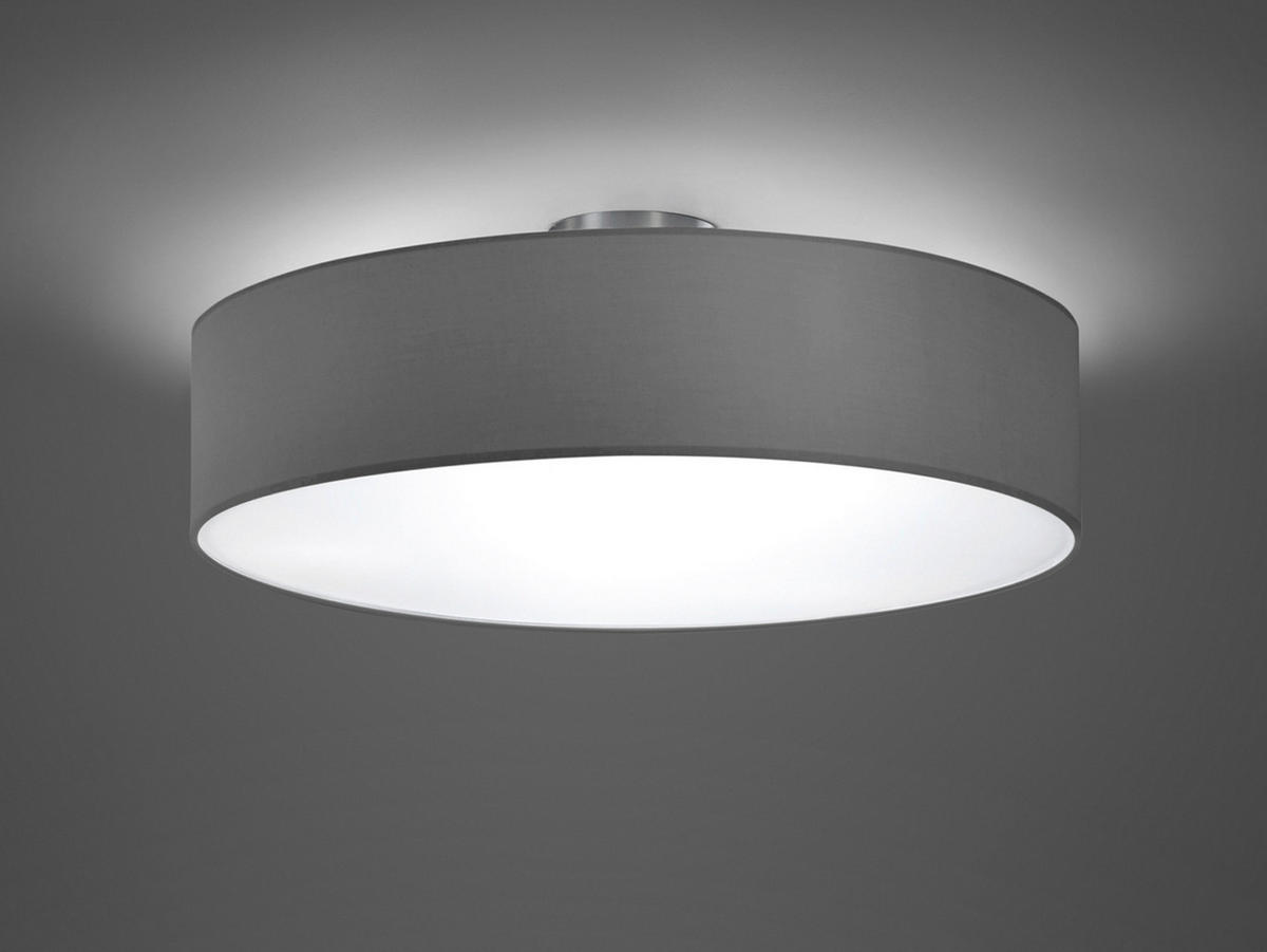 LED-DECKENLAMPE Ø50cm, Lampenschirm Stoff Grau - Grau, Textil (50/50/17cm) - meineWunschleuchte