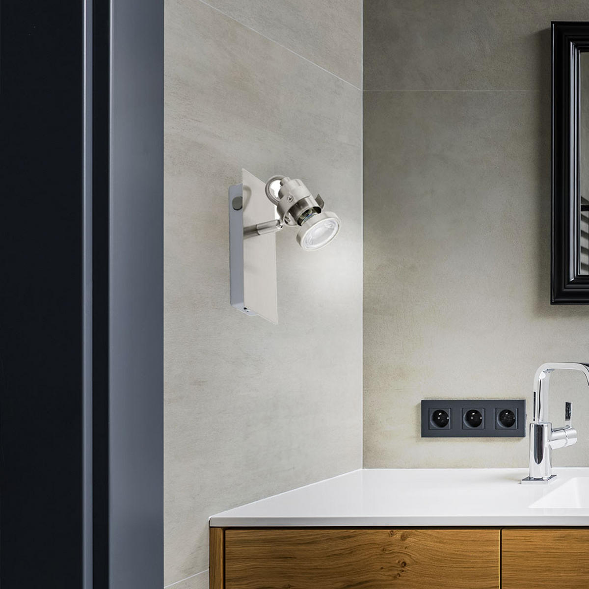 LED WANDLEUCHTE TUKON Silber matt - Silberfarben, Metall (70/10/16.5cm)