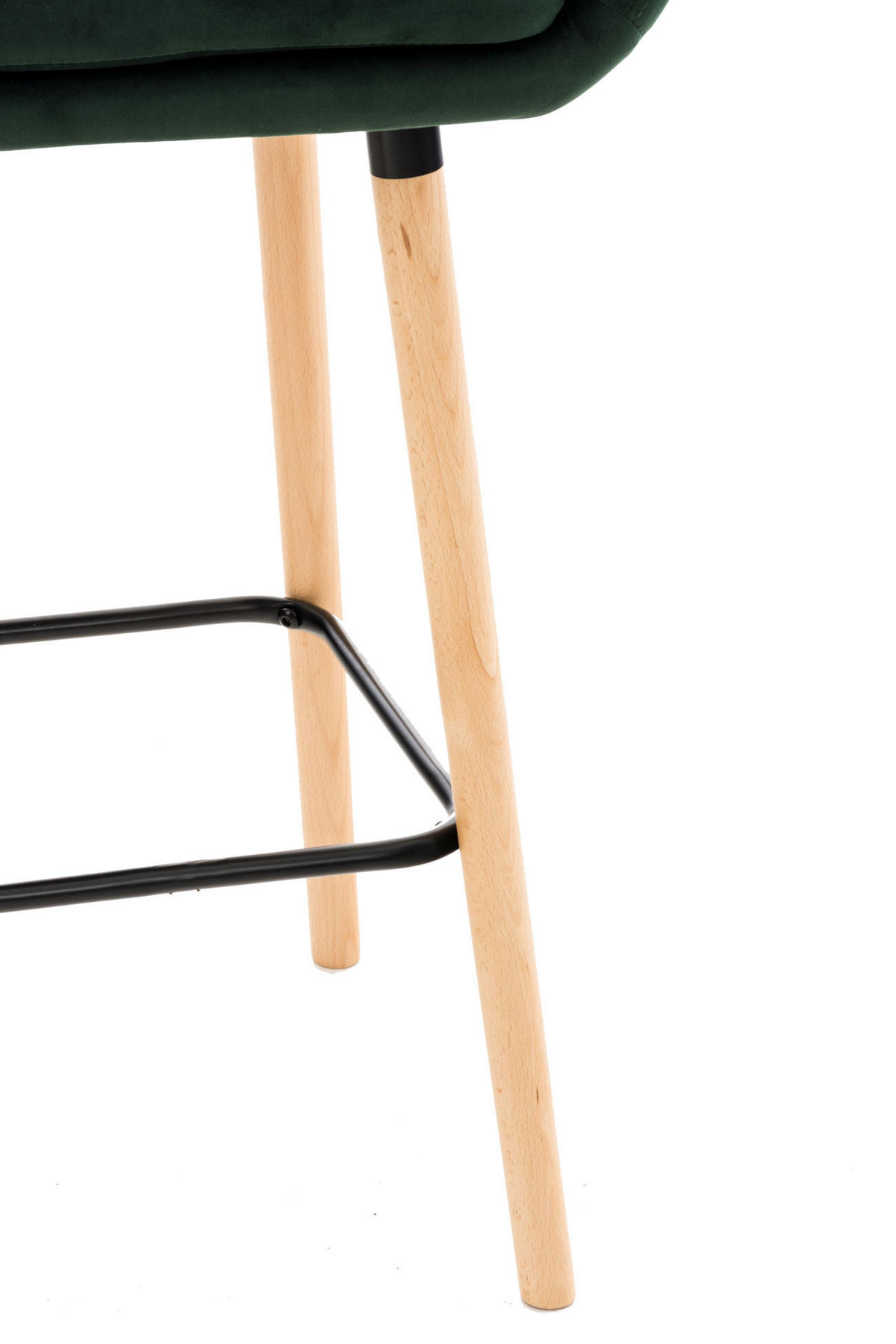 BARHOCKER Samt grün - Eukalyptusholzfarben/Grün, Holz/Textil (51/101/50cm) - CLP