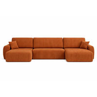ECKSOFA Mit Schlaffunktion Und Bettkasten U-Form Ariel U, Cordstoff Poso, Kupfer - Orange, Holz (342/142cm) - Kaiser Möbel