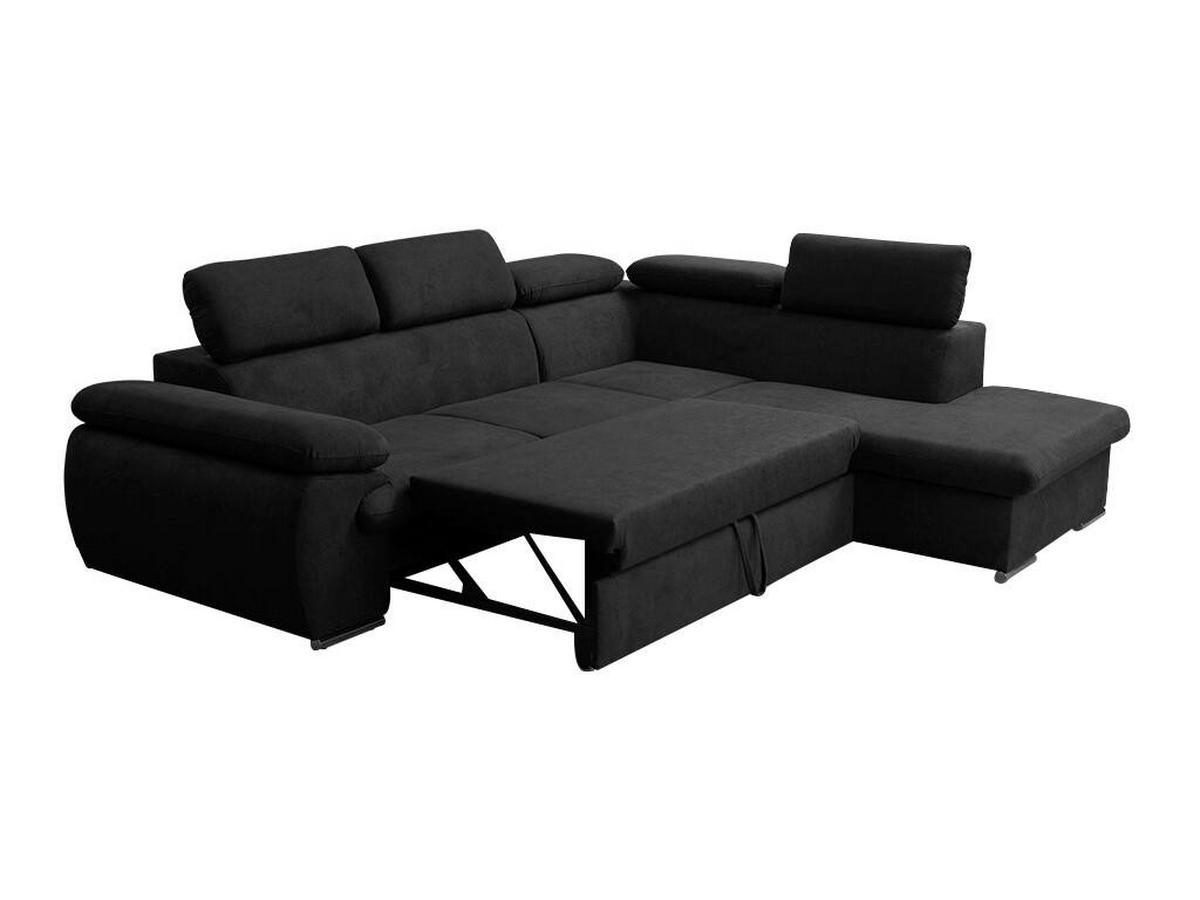 SCHLAFSOFA - 5 Personen - stoff - schwarz Fabien - Schwarz, Textil/Metall (271/76/221cm) - Vente-Unique