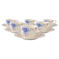 KAFFEETASSEN MIT UNTERTASSEN Mariefleur Gris Basic bunt 150 ml 6er Set - Multicolor, Keramik (16.7/8/16.7cm) - Villeroy & Boch