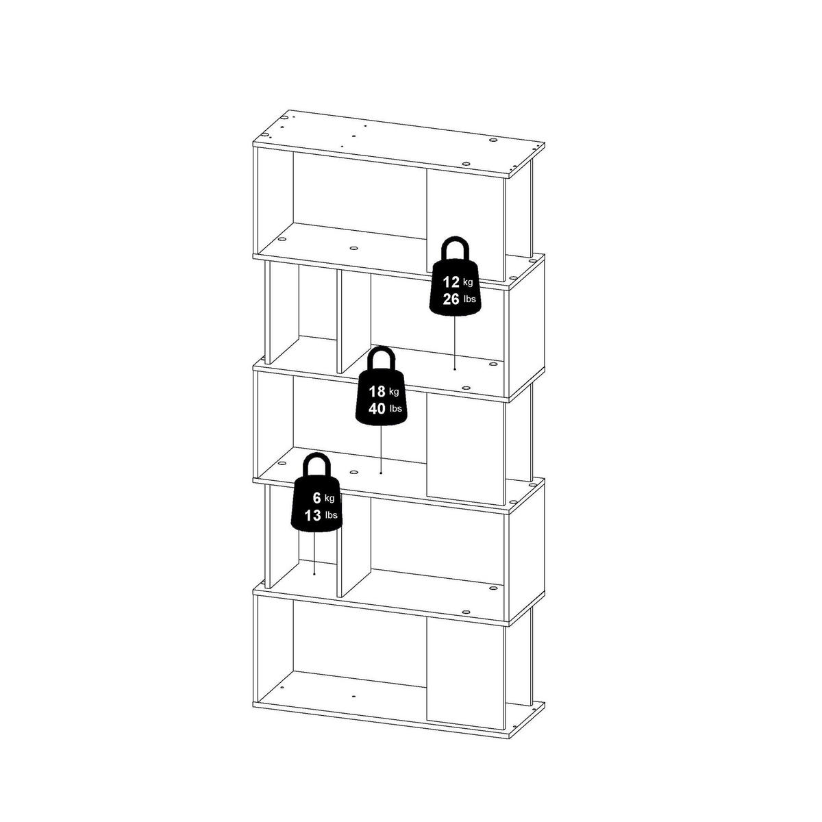 BÜCHERREGAL Eiche, Schwarz 29.5/80/173.5 cm - Braun, Holzwerkstoff (80/173.5/29.5cm) - DMORA