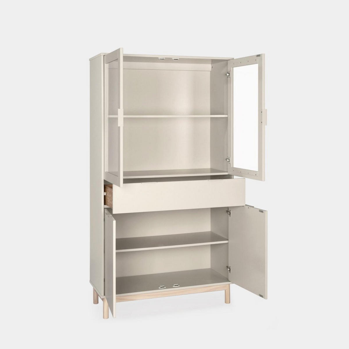 VITRINENSCHRANK DOPPELTER Elian Weiß 95 cm x 170 cm - Weiß, Holzwerkstoff (95/170/39cm)