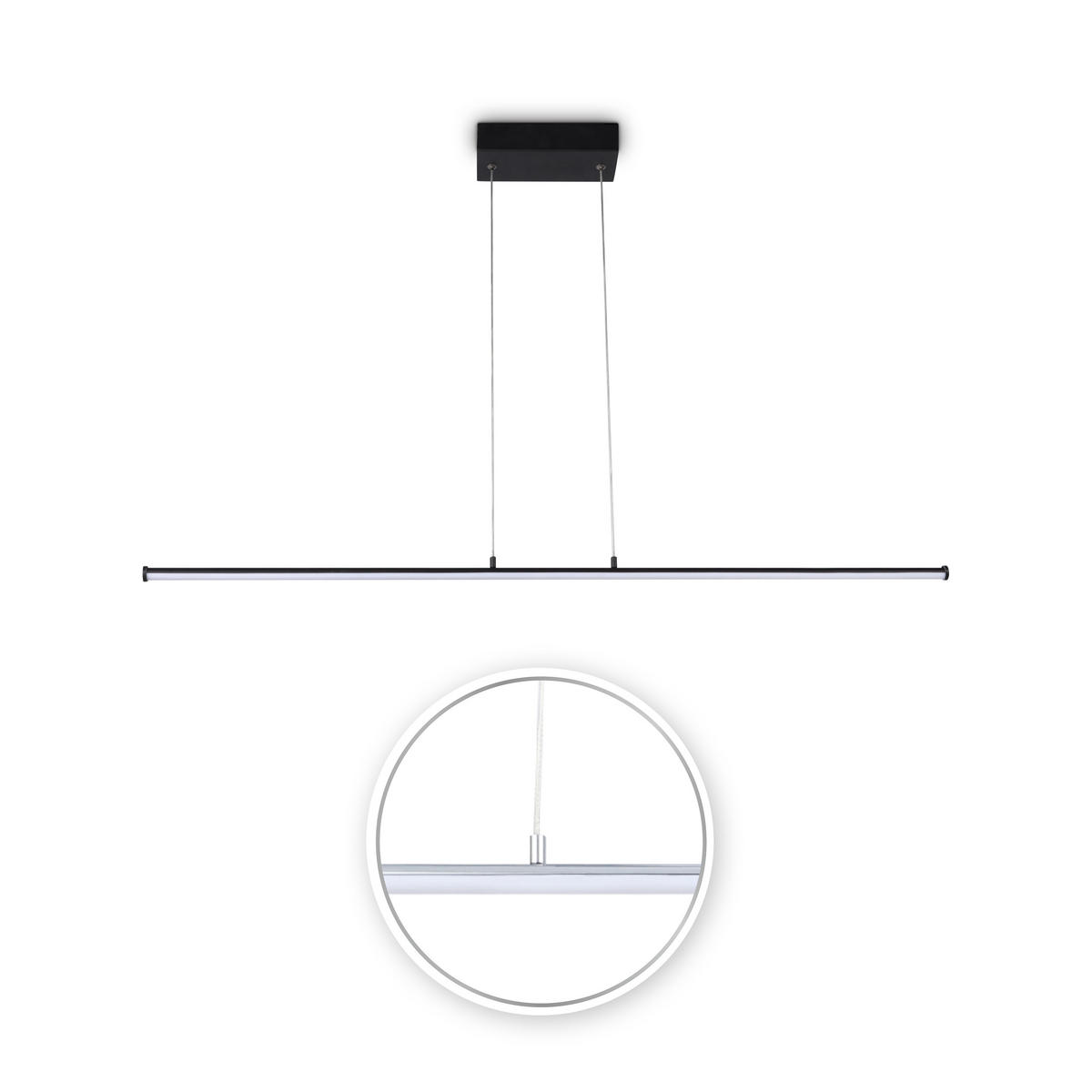 PENDELLEUCHTE Dea - Schwarz/Weiß, Metall (100.6/2/2cm) - Paco Home