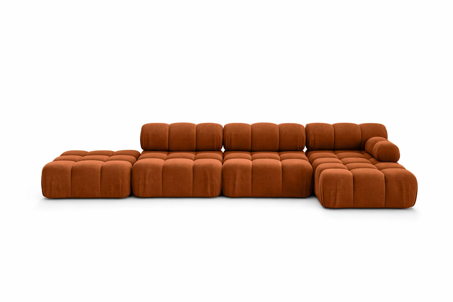 ECKSOFA L-Form XL, Stoff Velours Salvador, Braun, Rechts, Selia L XL - Braun, Holz (380/160cm) - Kaiser Möbel