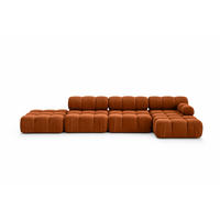 ECKSOFA L-Form XL, Stoff Velours Salvador, Braun, Rechts, Selia L XL - Braun, Holz (380/160cm) - Kaiser Möbel