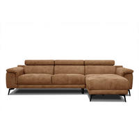 ECKSOFA FIERO 4-Sitzer, braun - Schwarz/Braun, Holzwerkstoff/Textil (288/170cm) - Courtois Laville